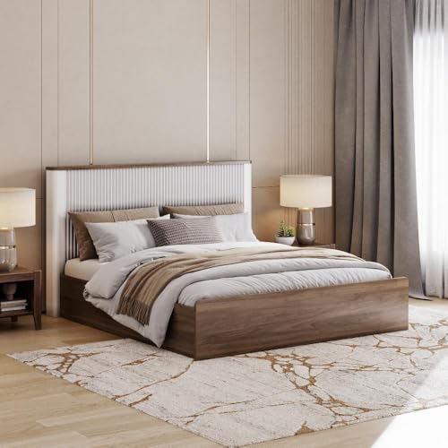 Image of Wakefit Bed | 3 Yr Warranty | King Size Bed, Comes with Storage Box, Noise Free, Density: 680-750 kg /m, Termite & Borer Resistant, Fits Mattresses Up to 8 Inches (Nix 78 x 72 - Columbian Walnut)