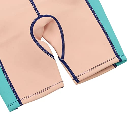 Long Sleeve Wetsuit, 2.5MM Neoprene Cold Prevention Fit Nylon Cloth Breathable Children Swimsuit Shorts Style for Water Activities (Size 8)