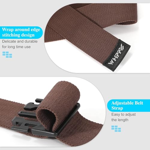 Image of WHIPPY Mens Elastic Stretch Belt Unisex Adventure Web Belt for Women Men with Non-Metal Buckle Adjustable Belts