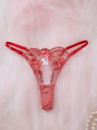 Image of Sexy Floral Embroidered Flower Mesh Underwire Push Up Lingerie Set