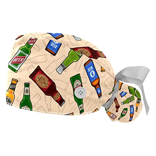Casquettes de travail ajustables JDEZ à motif bouteille pour la cuisine et les soins
