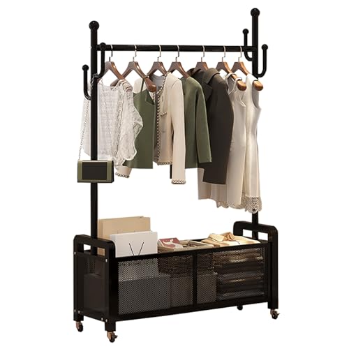 Portant à vêtements sur roulettes doré cintre de rangement pour balcon