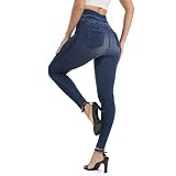 Seamaid Stretchy Jeggings for Women High Waist Tummy Control with Back Pockets - Women's Denim Print