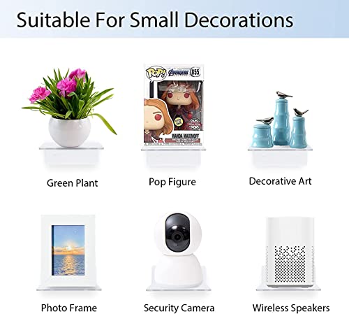 Image of Parikshit Sublimation 4 Pcs Invisible Small wall Rack Shelf Plant Stand for Living Room Bedroom Home Decor Bathroom Kitchen Office