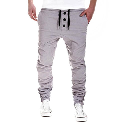 Pantalón para Hombre,Pantalones Largos Deportivos Chándal Algodón Fitness Joggings,Pant con Bolsillo Xinantime (M, Gris)