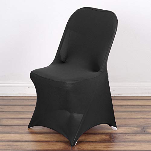 image for BalsaCircle Chair Covers BalsaCircle 12 pcs Black Spandex Stretchable 
