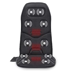 Comfier Massagesitzauflage mit Wärme – 10 Vibrationsmotoren, 3 Heizkissen, Rückenmassagegerät für Stühle, Massagematte zur Linderung von Rückenschmerzen, Geschenke für Männer/Frauen/Mama/Papa