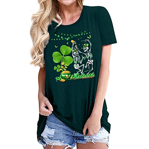 Women St. Patrick's Day T Shirts Casual Slim Shirts Tee Blouse Womens Crew Neck Loose Pullover Tops Crew Neck Fall Loose Pullover Blouse Tees #TOP27