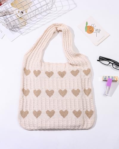 Image of Ovida Crochet Tote Bag Mesh Beach Bag Fairycore Hobo Bag Fairy Grunge Aesthetic Shoulder Bag Y2k Purse for Women Girls