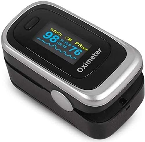 TYUE Pulse Oximeter, Alarm Finger Oximeter OLED Portable Puls Oximeter Spo2, Pulse Rate, Respiratory Rate, Blood Perfusion Index (PI) Monitor - for Adults, Children,Black
