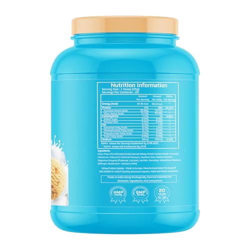 Image of Myfitness iWhey H2O | 88% Protein Per Serving | 100% Whey Protein Isolate | Added Colostrum | Added Digestive Enzymes | Whey Protein Powder (Vanilla Butterscotch, 500g (20 servings))