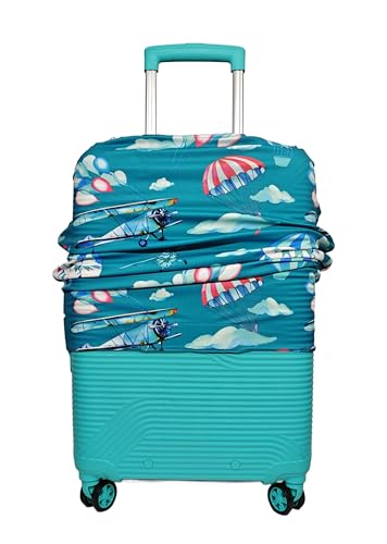 Image of Printed Luggage Cover for Traveling Bag & Suitcase - Stretchable & Scratchproof Trolley Protector with Velcro Lock & Lightweight Washable Material(Suitcase Bag Not Included, Only Cover in Product)