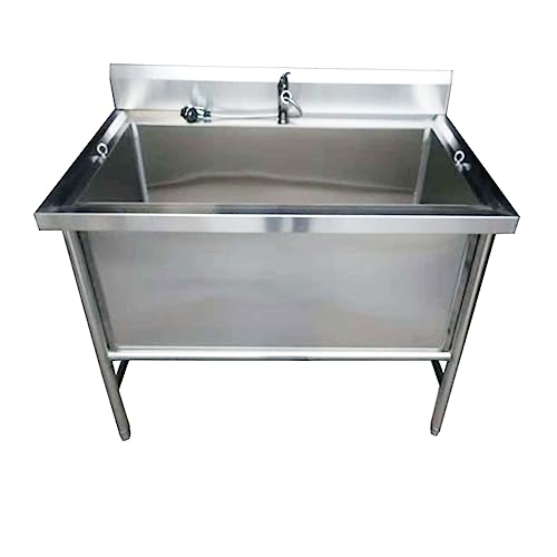 Vasca da bagno professionale in acciaio inox per animali domestici, resistente per uso domestico, ideale per animali di taglia grande e media
