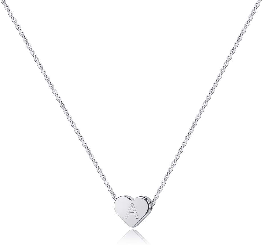 TurandossHeart Initial Necklaces for Women Girls - 14K Gold Filled Heart Pendant Letter Alphabet Necklace Tiny Initial Necklaces for Girls Gifts Heart Letter Initial Necklace Gifts for Girls Teens