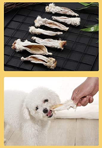 Pawkaboo Natural Dog Treat - Rabbit Ears with Fur for dogs Dog Chew Hairy Rabbit ears - Hypoallergenic Treat (250g) - Image 4