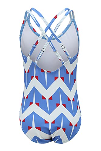 Image of Moon Tree Girls One Piece Swimsuits, Adjustable Double Straps Bathing Suits for Kids Girls Hawaiian Swimwear 3-16 Years