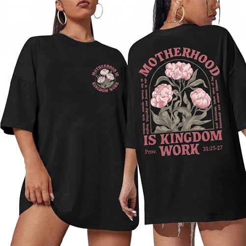 Women Oversized Christian Mom Shirts Graphic Floral Christian Tee Mama Gift