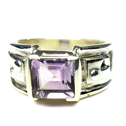 Argent sterling et cristal carré violet pour bague femme