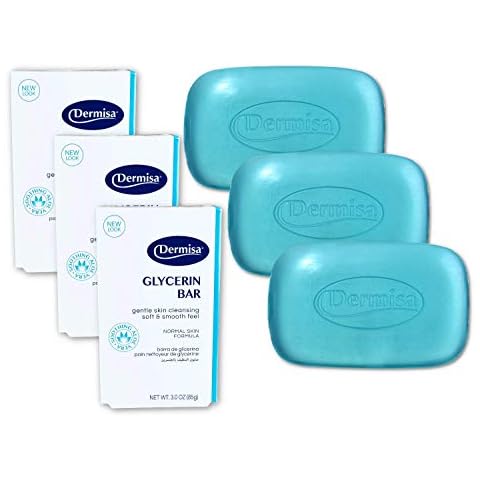 Dermisa Glycerin Bar with Aloe Vera | Helps to Gently Cleanse All Skin Types, Sensitive and Oily Skin | Contains Aloe Vera | NO PARABENS, NO SULFATES, 100% VEGETABLE BASE | 3 OZ | Pack of 3 Cover