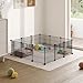 LURIVA DIY Small Animal Playpen, Pet Playpen, Guinea Pig Cages, Rabbit Playpen, Dog Puppy Playpen, Indoor Metal Wire Yard Fence, 15 X 12 Inch, 12 Panels, Black