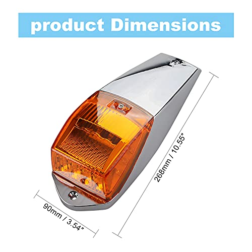 Wmphe 5Pcs Cab Marker Light 17 Led Amber Top Roof Running Lights/Waterproof Led Marker Lights Compatible With Kenworth/Peterbilt/Freightliner/Mack Heavy Duty Truck #TOP2