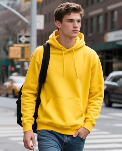 Men's Hoodies Pullover Hooded Sweatshirt Midweight Athletic Hoodie for Men Long Sleeve Fleece Sweat Shirt with Pocket2