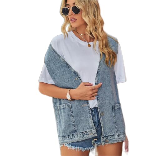 Chaqueta elegante de poliéster Rosvola chaleco premium sin mangas con botones frontales talla L