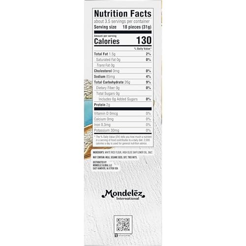 Good Thins Simply Salt Rice Snacks Gluten Free Crackers, Snack Crackers, 3.5 oz