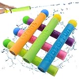 PIWOSGOL 6 Stück Wasserpistole Kinder, 21.5cm Wasserpistole Schaumstoff Bunt, 7m Reichweite Spritzpistole Kinder, Wasserspritzpistole für Jungen und Mädchen Strand Pool Sommerfest Spielzeug