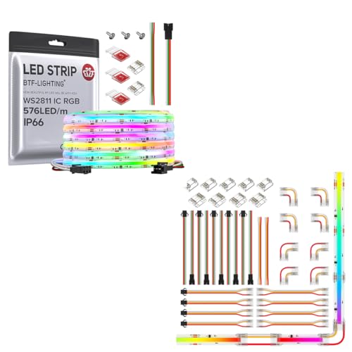 Tira LED COB RGB IP66 24 pies DC24V 576LED/m 10mm ancho miniatura 1