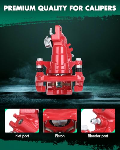 Image of SCITOO Rear Left Brake Caliper With Bracket 19-B2069 Red Compatible For Acura TSX 2004-2008 For Honda For Accord 1998-2007