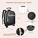 Rucksack mit Rollen Damen 15.6 Zoll – Leichter Reise trolley handgepäck (52x32x20 cm) – Wasserdichter Laptop Rucksack mit Teleskopgriff für Business, Uni, Flugzeug – 35L Fassungsvermögen – Schwarz