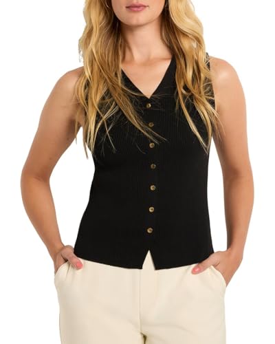 NIC+ZOE womens Button Pullover Sweater Vest