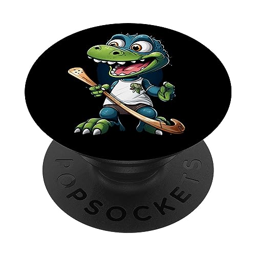 Bâton de hockey dinosaure T-Rex Dino Kawaii PopSockets PopGrip Interchangeable Bâton de hockey dinosaure T-Rex Dino Kawaii PopSockets PopGrip Interchangeable