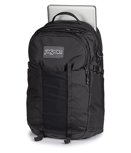 Image of JanSport 34L All Around Pack - 15 inch Laptop Sleeve, Black | Versatile Rucksack w /Hydration Sleeve, Reflective Accents & Safety Whistle