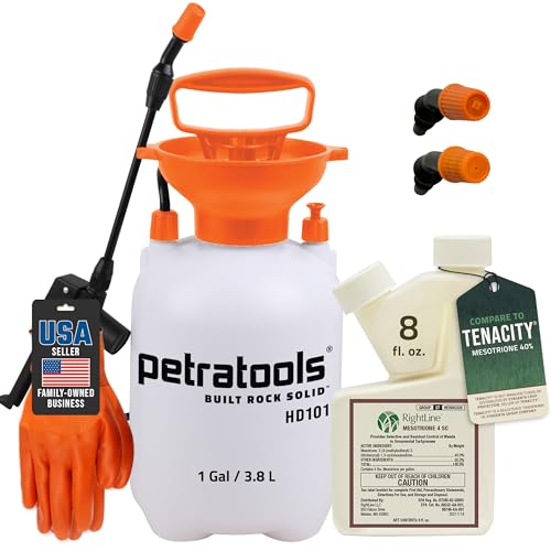 Mesotrione Weed Killer Concentrate for New & Existing Lawns Bundle (Compare to Tenacity) Post & Pre Emergent Weed Control Liquid Herbicide for Broadleaf Prevent & Crabgrass Killer for Lawns Weed Spray