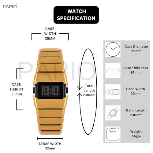 Image of PAPIO Digital Watch with Night Light Function, Pixel Display, Unisex Watch for Men, Boy, Women