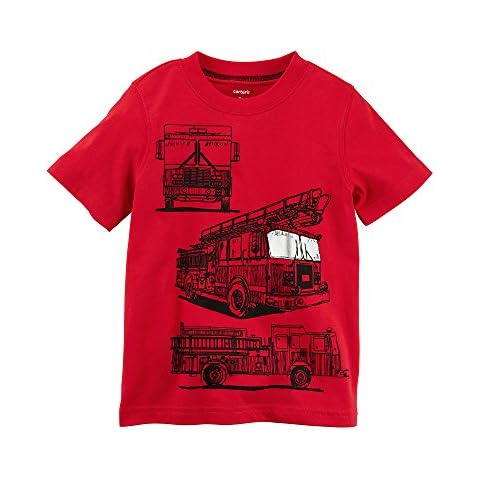 Carter's Baby Boys' 3M-24M Short Sleeve Firetruck Jersey Tee Cover