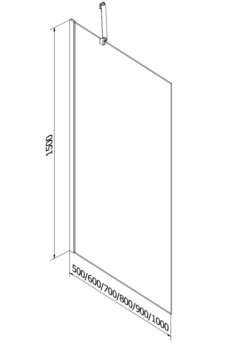 Mexen Cube Rechteckige Badewanne 170 x 80 cm mit Verkleidung und einflügeliger 100 cm Duschwand