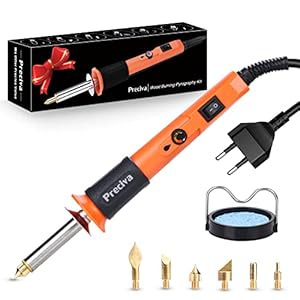 Preciva soldeerboutset, brandschilderset met 6 brandpunten, temperatuur instelbaar 300 ~ 500 °C, brandpen voor hout en DLY-kunst