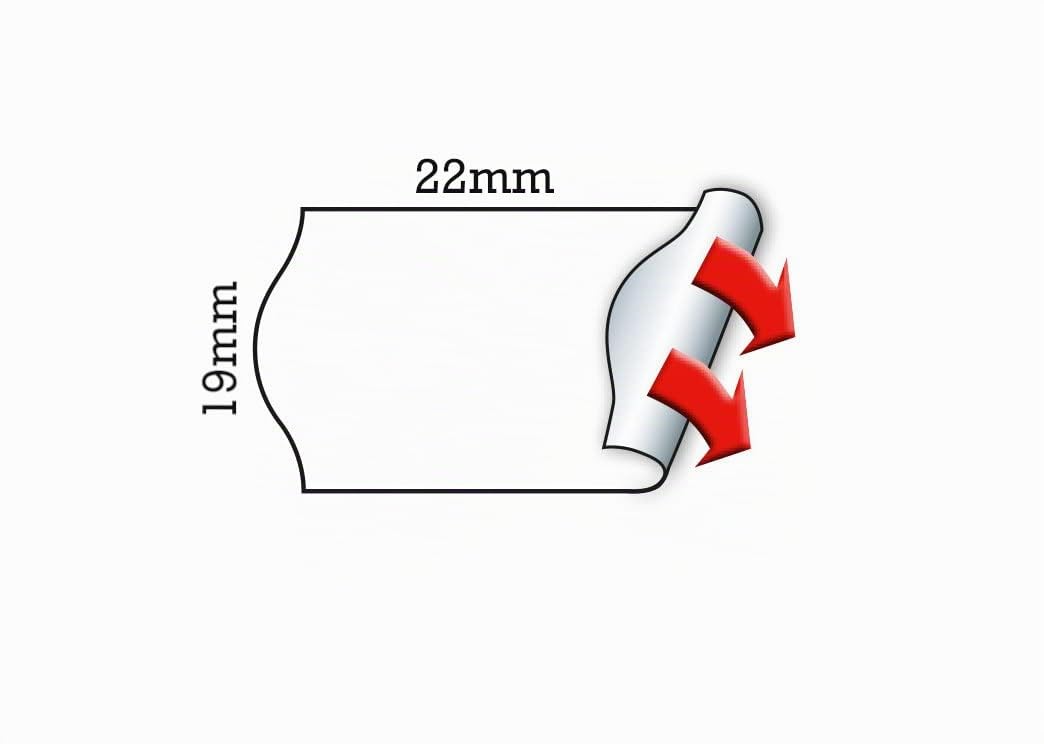 AVERY - Pince à étiqueter 1 ligne (8 caractères) + 1 rouleau encreur + 1 rouleau d'étiquettes, Noir & Meto Étiquettes pour étiqueteuse manuelle, réf. 9506155 (22 x 12 mm