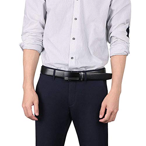 flintronic Ceinture en Cuir pour Homme, Réglable à Cliquet Ceinture Boucle Automatique 3.5cm * 130cm (Porte-clés et boîte inclus) - Original Idee Cadeaux Noël - Image 7