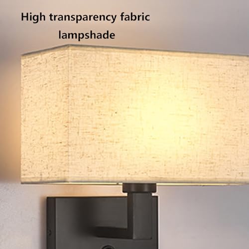 Iluminación de pared decorativa en cobre y pantalla textil con luz blanca LED vintage 2