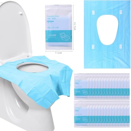 30 Pack Disposable Toilet Seat Covers - Extra Large & Waterproof - Perfect for Kids Adults & Potty Training - Individually Wrapped for Travel & Public Restrooms