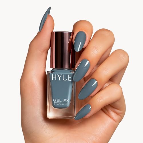 Image of HYUE Gel FX Nail Paint | Thunderstorm | 8ml | Ultra-Glossy Finish | 14-Day Long-Lasting Wear | Quick-Dry & Chip-Resistant | Vegan & Paraben-Free | No UV Needed | 33 Rich Salon-Quality Shades