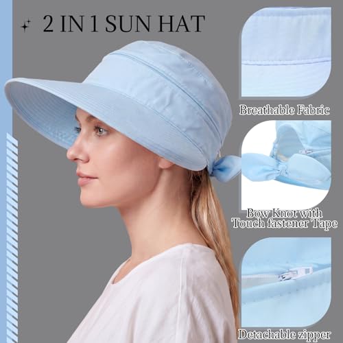 2 Pack Sombrero UV Mujer Ala Ancha miniatura 3