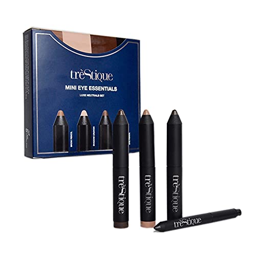 treStiQue Mini Eye Essential Set, Eye Makeup Set with Eyebrow Pencil, Eyeliner and Eye Shadow, Eyebrow and Eye Shadow Makeup Kit with Eyeliner