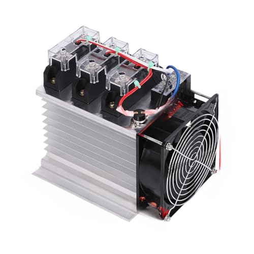 Relais à semi-conducteurs triphasé 100A 220V et 380V avec ventilateur 12V 24V DC AC