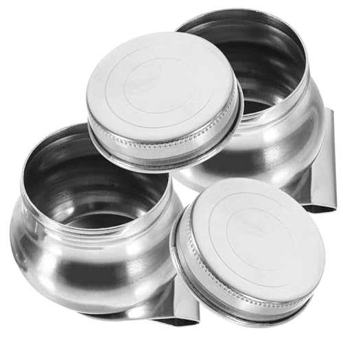HOMSFOU 2pcs Color Kettle Cups Oil Paint Palette Dipper Oil Paint Containers Dispensing Palette Cup with Lid Pour Oil Painting Palette Oil Painting Jar Steel Cup Mixing Stainless Steel