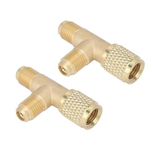 BAOFUYA Adaptateur en T à Coupleur Rapide 2 Pièces, Adaptateur de Réfrigérant à Faible Perte à Structure Robuste pour R22 R12 R134 Nan